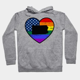 Pennsylvania United States Gay Pride Flag Heart Hoodie